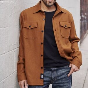 Schott NYC CPO Wool Shirt Jacket Coyote Brown Military Utility